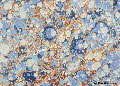 Blue&Gold Hand Marbled paper | Wild Paper handmade paper