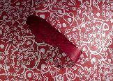 Silver Hearts on Red gift wrap paper | Wild Paper handmade paper