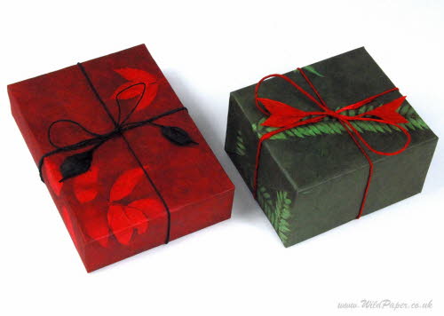Gift wrapped in Romantic Red and Green Fern