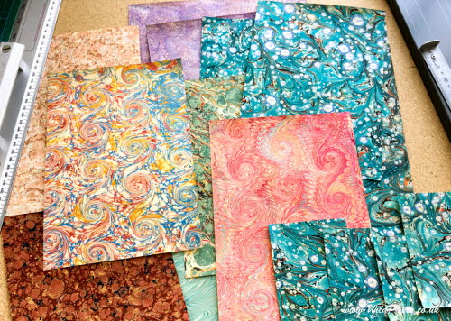 Hand marbled papers from Italy